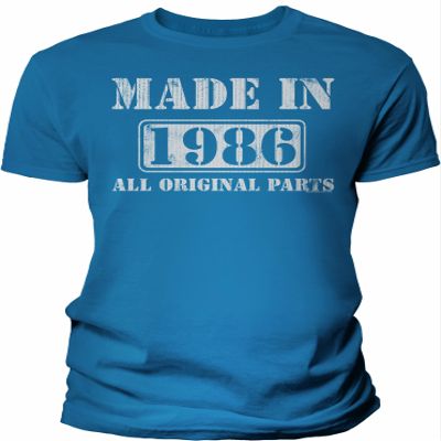 1986 Birthday Shirt for Men - Made in 1986 All Original Parts - 40th Birthday Gift - Sapphire-4X