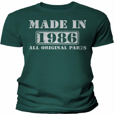 1986 Birthday Shirt for Men - Made in 1986 All Original Parts - 40th Birthday Gift - Forest-4X