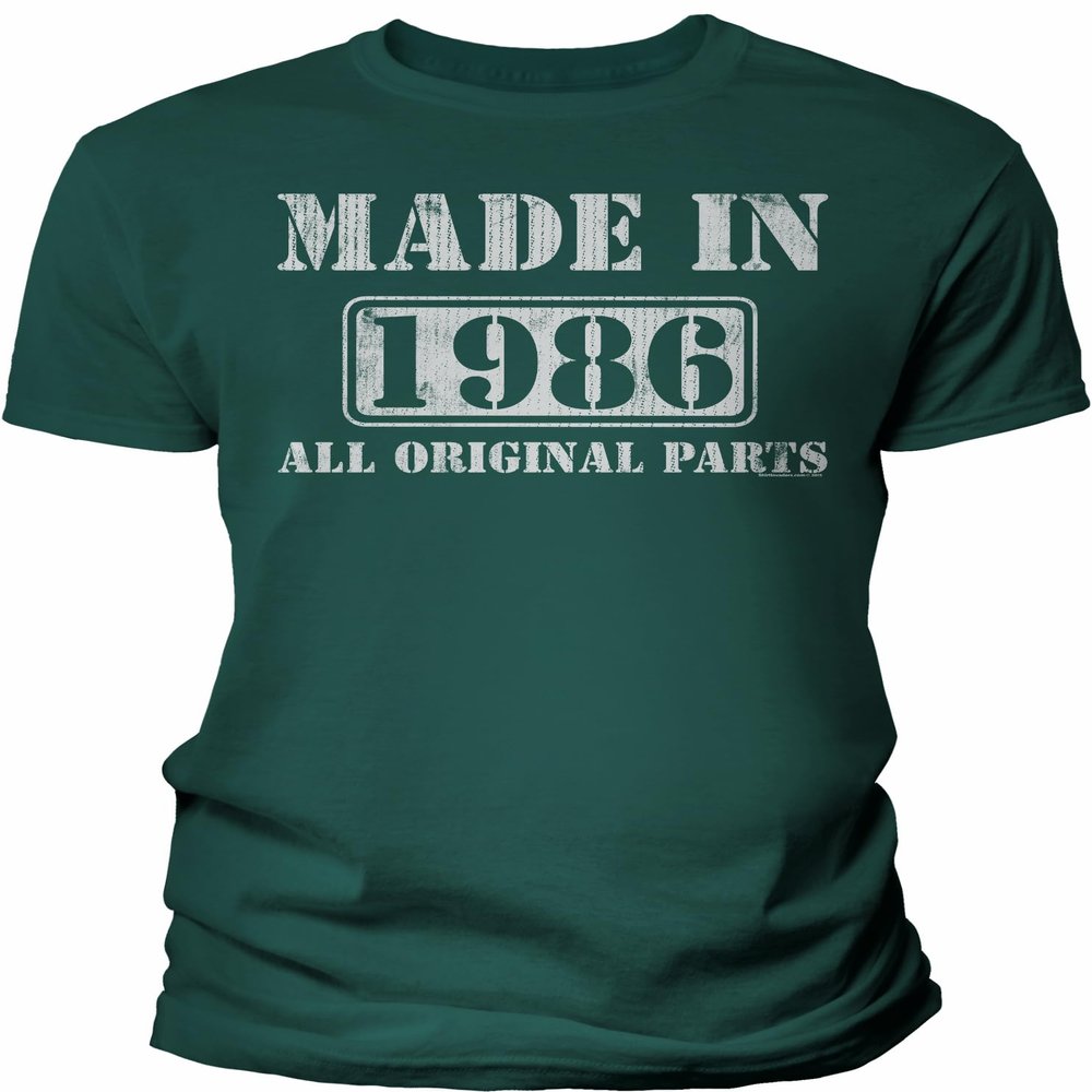 1986 Birthday Shirt for Men - Made in 1986 All Original Parts - 40th Birthday Gift - Forest-4X