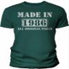 1986 Birthday Shirt for Men - Made in 1986 All Original Parts - 40th Birthday Gift - Forest-4X view 1