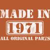 1971 Birthday Shirt for Men - Made in 1971 All Original Parts - 55th Birthday Gift - TX Orange-4X view 4