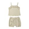 Newborn Baby Girl Shorts Set Outfit Set Straps Tees Tanks Tops Short Pants Organic Summer Clothes (Light Grey, 3-9 Months) view 1