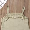 Newborn Baby Girl Shorts Set Outfit Set Straps Tees Tanks Tops Short Pants Organic Summer Clothes (Light Grey, 3-9 Months) view 3
