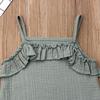 Newborn Baby Girl Shorts Set Outfit Set Straps Tees Tanks Tops Short Pants Organic Summer Clothes (Light Green, 3-9 Months) view 3