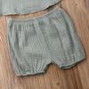 Newborn Baby Girl Shorts Set Outfit Set Straps Tees Tanks Tops Short Pants Organic Summer Clothes (Light Green, 3-9 Months) view 4