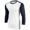 Champro Compression Three Quarter Sleeve, Adult 2X-Large, White, Navy view 1