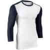 Champro Compression Three Quarter Sleeve, Adult 2X-Large, White, Navy view 2