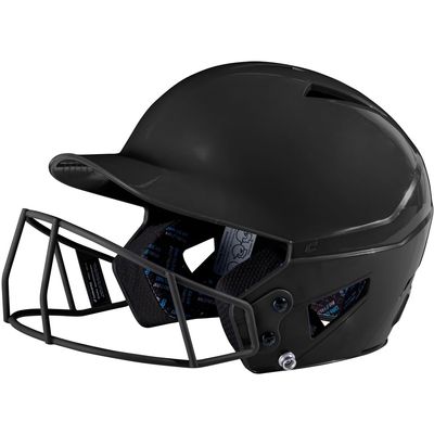 CHAMPRO womens Fastpitch HX Softball Batting Helmet with Facemask, Black, Small US