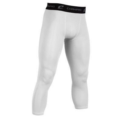 Champro Compression Calf Length Tight, Youth Medium, White