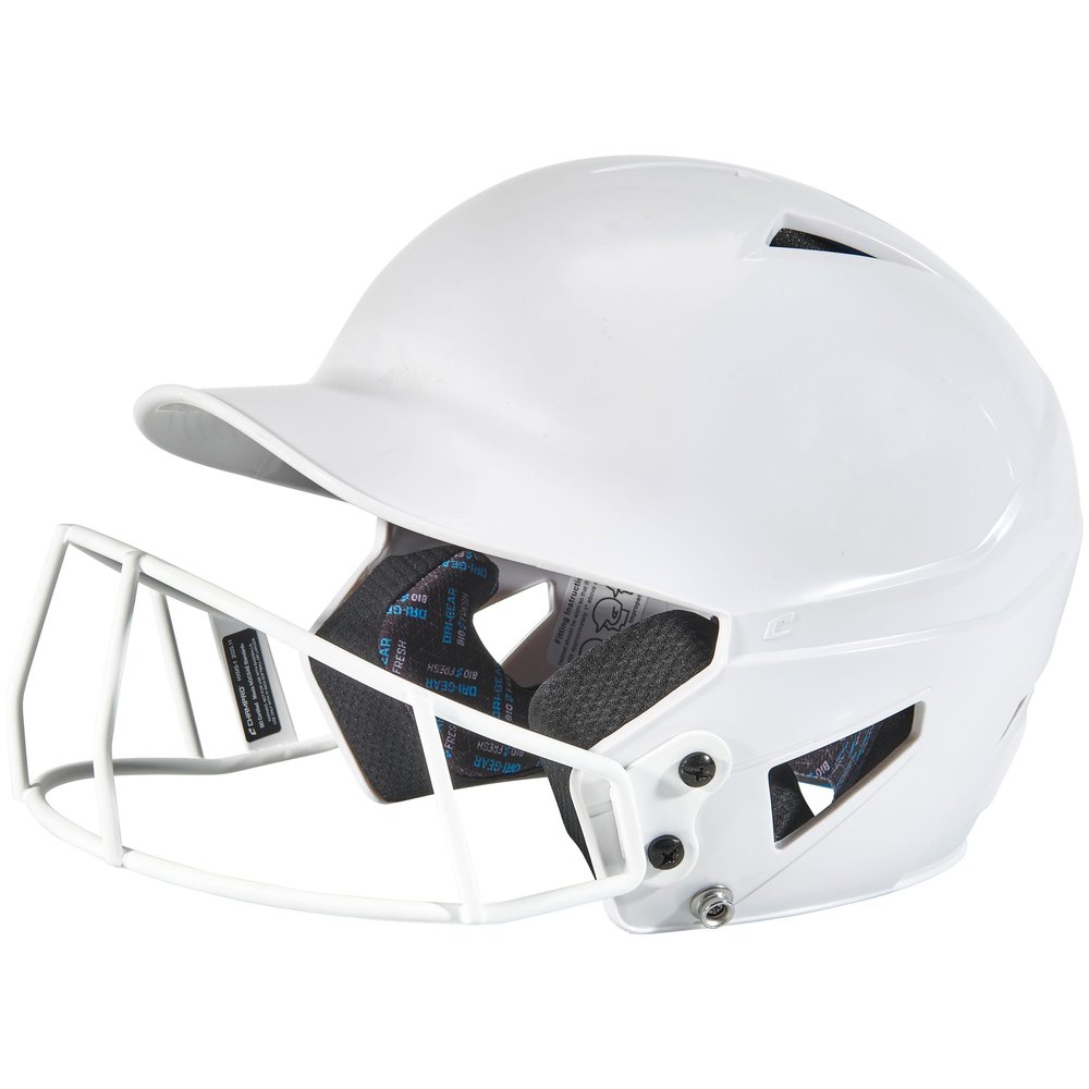 CHAMPRO womens Fastpitch HX Softball Batting Helmet with Facemask, White, Medium US