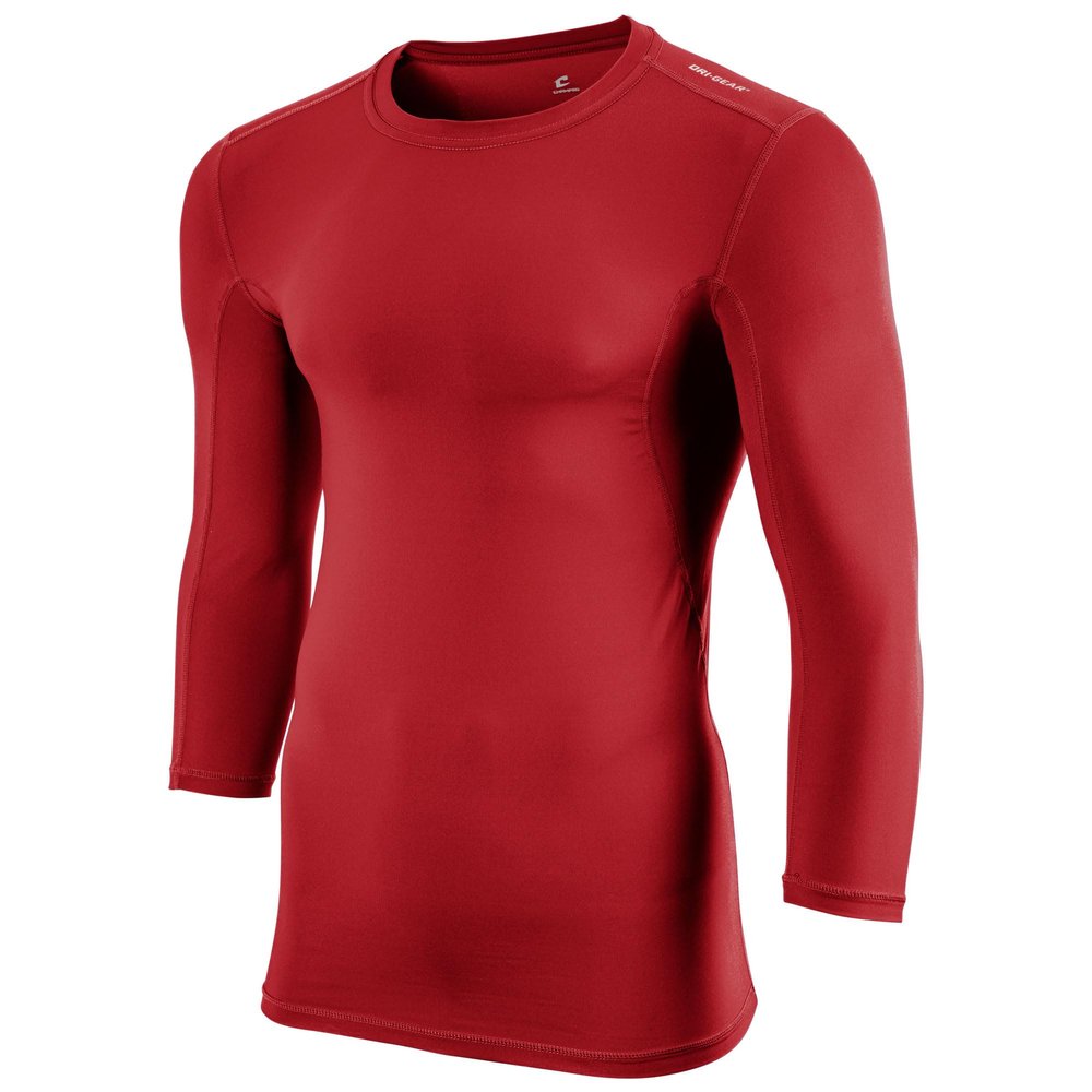 Champro Compression Three Quarter Sleeve, Adult Small, Scarlet
