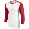 Champro Compression Three Quarter Sleeve, Adult 2X-Large, White, Scarlet view 1