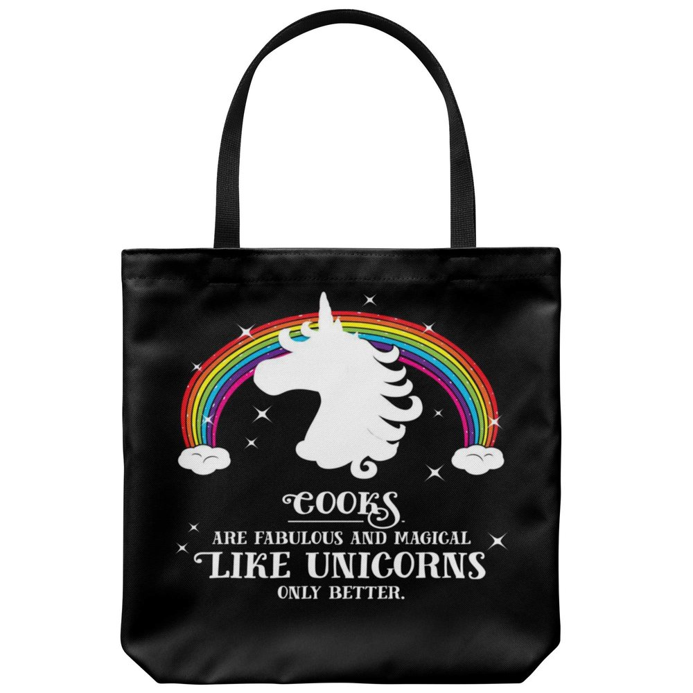 Cooks Fabulous Magical Like Unicorns Funny Rainbow Tote Bag