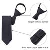 AUSKY Pre-tied Adjustable Zipper Skinny necktie,2.35'' Clip on Slim Solid Black Ties for men or boys (6CM) view 3