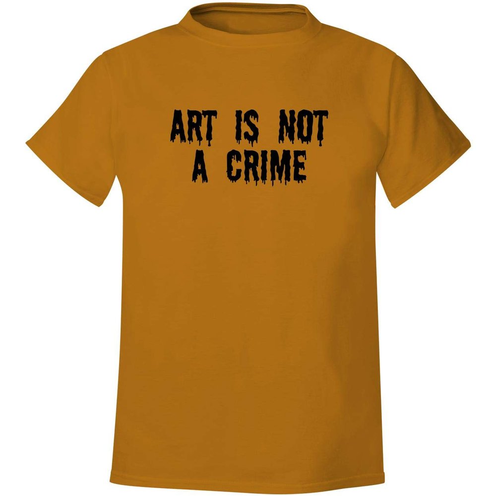 Art Is Not A Crime - Men's Soft & Comfortable T-Shirt, Gold, XX-Large