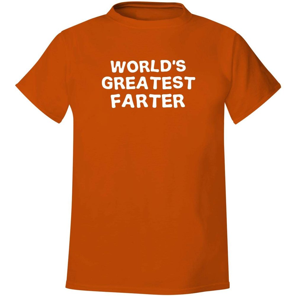 BH Cool Designs World's Greatest Farter - Men's Soft & Comfortable T-Shirt, Orange, XX-Large