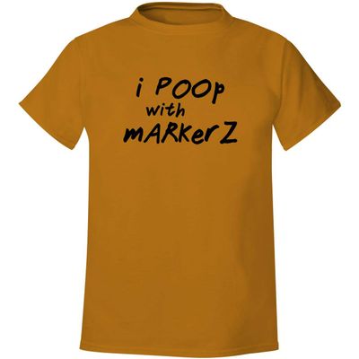 BH Cool Designs I poop with markers. - Men's Soft & Comfortable T-Shirt, Gold, XX-Large