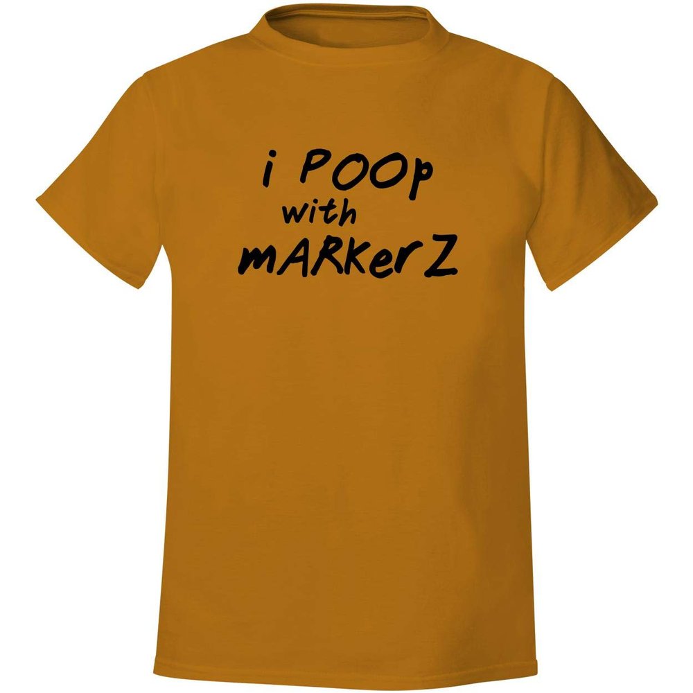 BH Cool Designs I poop with markers. - Men's Soft & Comfortable T-Shirt, Gold, XX-Large