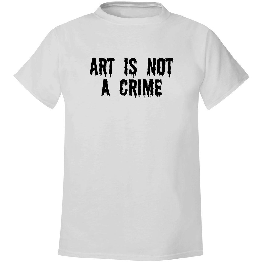 Art Is Not A Crime - Men's Soft & Comfortable T-Shirt, White, Large