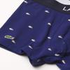 Lacoste Men's Cotton Stretch Mini Croc Print Trunks, 3-pack, Deep Ocean/Dove Grey/Red, X-Large view 3