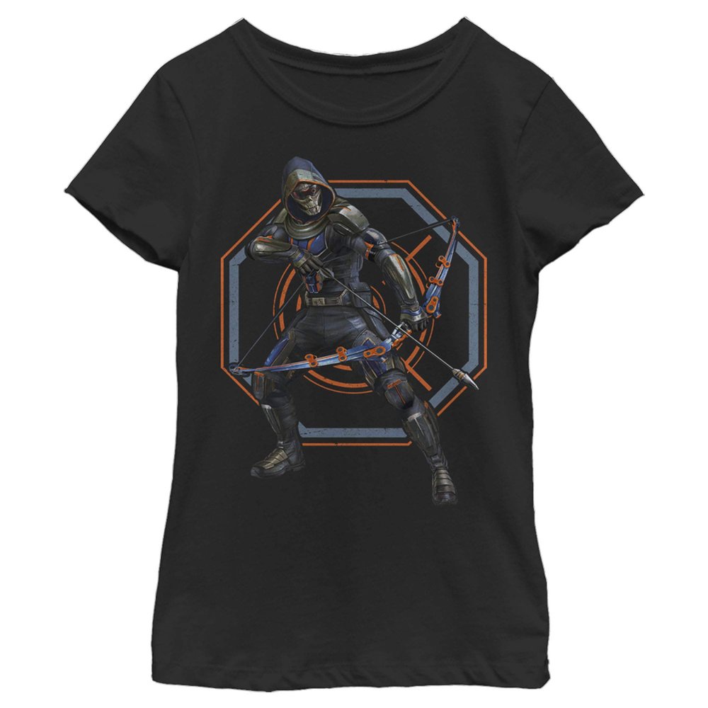 Fifth Sun Little Marvel Big Taskmaster Girls Short Sleeve Tee Shirt, Black, Medium