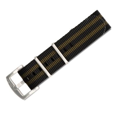BluShark - Original Collection Military-Style Waterproof Watch Strap, Fits All Timepiece Brands, Durable Nylon Wristwatch Accessories with Stainless Steel Buckle, Bond Olive, 22mm