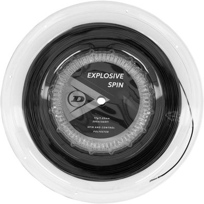 Dunlop Sports Explosive Spin 16G Tennis String, Black, 660' Reel