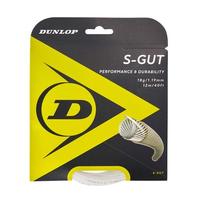 Dunlop Sports S-Gut 18G Tennis String, White, 1 Set