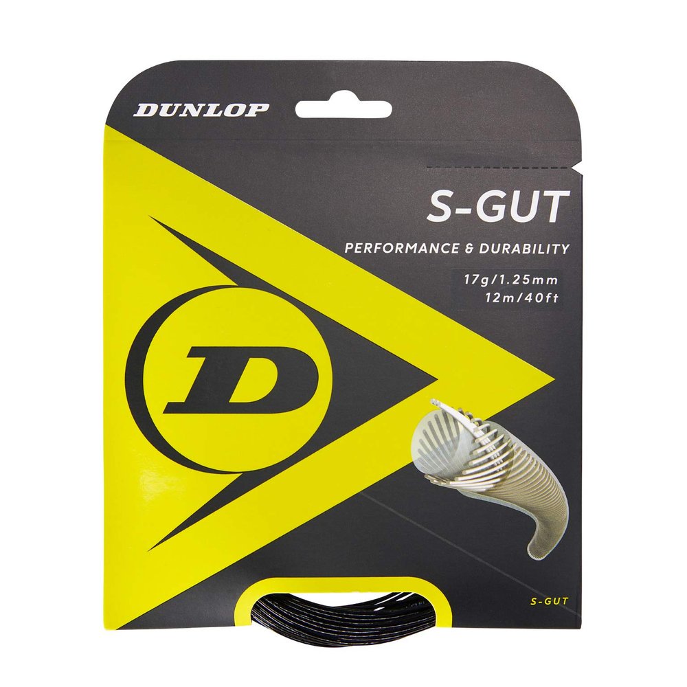 Dunlop Sports S-Gut 17G Tennis String, Black, 1 Set