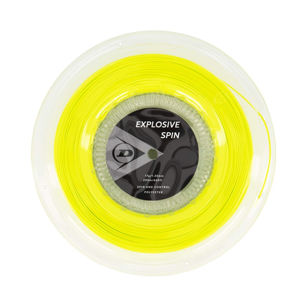 Dunlop Sports Explosive Spin 17G Tennis String, Yellow, 660' Reel