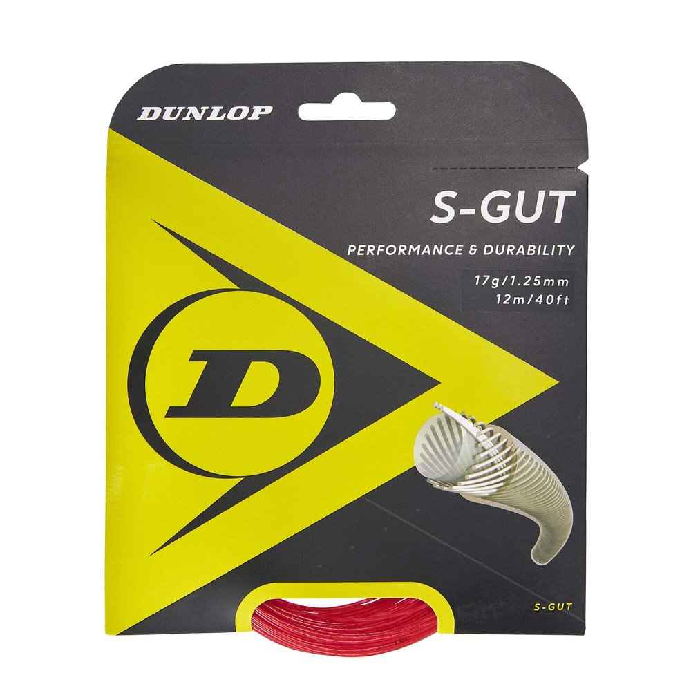 Dunlop Sports S-Gut 17G Tennis String, Red, 1 Set