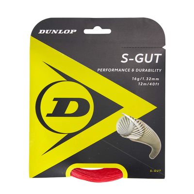 Dunlop Sports S-Gut 16G Tennis String, Red, 1 Set