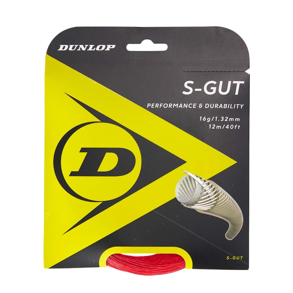 Dunlop Sports S-Gut 16G Tennis String, Red, 1 Set
