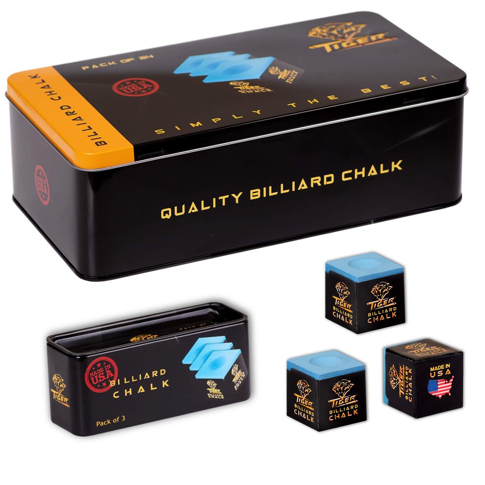Tiger Pool cue Billiard Chalk - Blue - 72 pcs 1 case