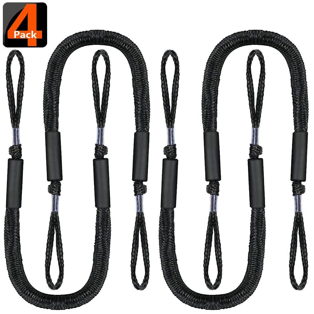 Boat Bungee Dock Lines Dock Rope Mooring Line Boat Accessories Docking Ropes PWC Dock Ties for Boats Pontoon, Jet Ski, SeaDoo, WaveRunner, Kayak