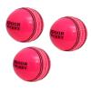 CW Indoor Pink 2 Piece Cricket Ball Genuine Leather Junior & Men Pack of 3 view 1