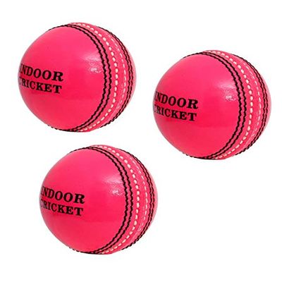 CW Indoor Cricket Ball Pink 2 Piece Genuine Leather Ball Men Weight 120gm Approx Indoor Pink Ball Set (Pack of 12)