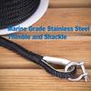 Young Marine Made 3/8 Inch 100FT 150FT Black Nylon Anchor Line Double Braided Anchor Rope/Line with Thimble (3/8" x 150') view 4