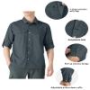Outdoor Ventures Men's UPF 50+ UV Sun Protection SPF Hiking Shirt Long Sleeve Lightweight Quick Dry for Safari Travel Fishing Grey view 3