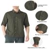 Outdoor Ventures Men's UPF 50+ UV Sun Protection SPF Hiking Shirt Long Sleeve Lightweight Quick Dry for Safari Travel Fishing Green view 3
