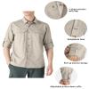 Outdoor Ventures Men's UPF 50+ UV Sun Protection SPF Hiking Shirt Long Sleeve Lightweight Quick Dry for Safari Travel Fishing Khaki view 3