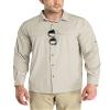 Outdoor Ventures Men's UPF 50+ UV Sun Protection SPF Hiking Shirt Long Sleeve Lightweight Quick Dry for Safari Travel Fishing Khaki view 1
