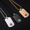 Emergency ID Necklace Pendant for Men - Free Engraving Medical Jewelry view 3