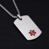 BBX JEWELRY Medical Sign Necklace Medical Alert Necklace ID Pendant for Men with Free Engraving view 3