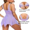Avidlove Women Lingerie Lace Babydoll Nightie Strap Chemise Sleepwear Deep Lavender view 2