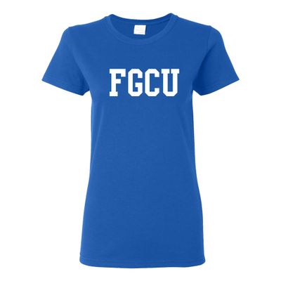 UGP Campus Apparel LS01 - FGCU Eagles Basic Block Womens T-Shirt - 3X-Large - Royal