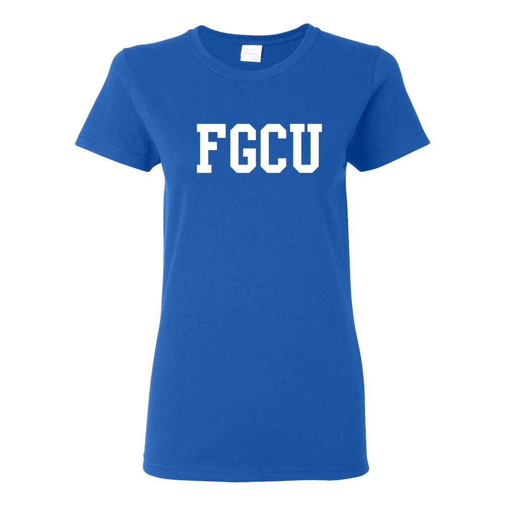 UGP Campus Apparel LS01 - FGCU Eagles Basic Block Womens T-Shirt - 3X-Large - Royal