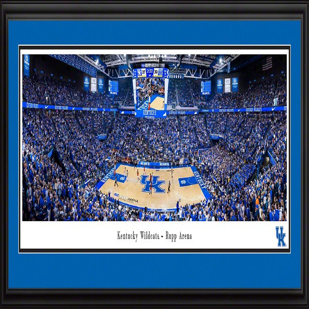 Kentucky Wildcats Basketball - 44x18-inch Double Mat, Deluxe Framed Picture by Blakeway Panoramas