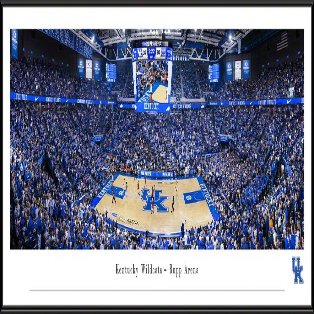 Kentucky Wildcats Basketball - 40.25x13.75-inch Standard Framed Print by Blakeway Panoramas