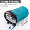 MoKo Chalk Bag, Drawstring Rock Climbing Bag Bouldering Chalk Pot Bucket with Adjustable Belt & Zippered Pockets and Carabiner for Rock Climbing Weight Lifting Gymnastics Crossfit - Light Blue view 4